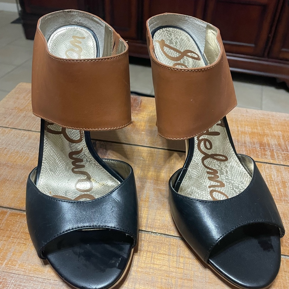 Sam Edelman Brown and Black Leather Heels